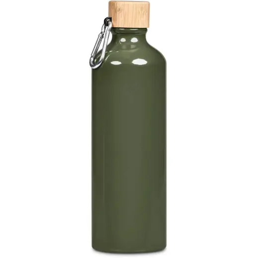 Serendipio Origen Aluminium & Bamboo Water Bottle - Military Unbranded